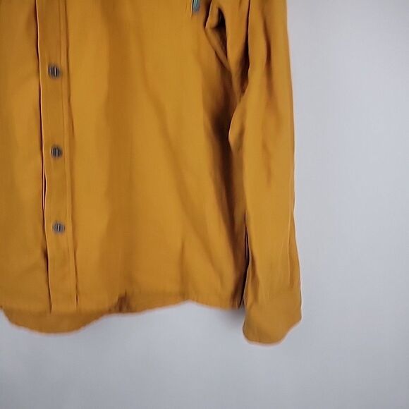 Stio Miter Shirt Mens Large Ochre Gold Lightweight Flannel Long Sleeve Button - Picture 9 of 13